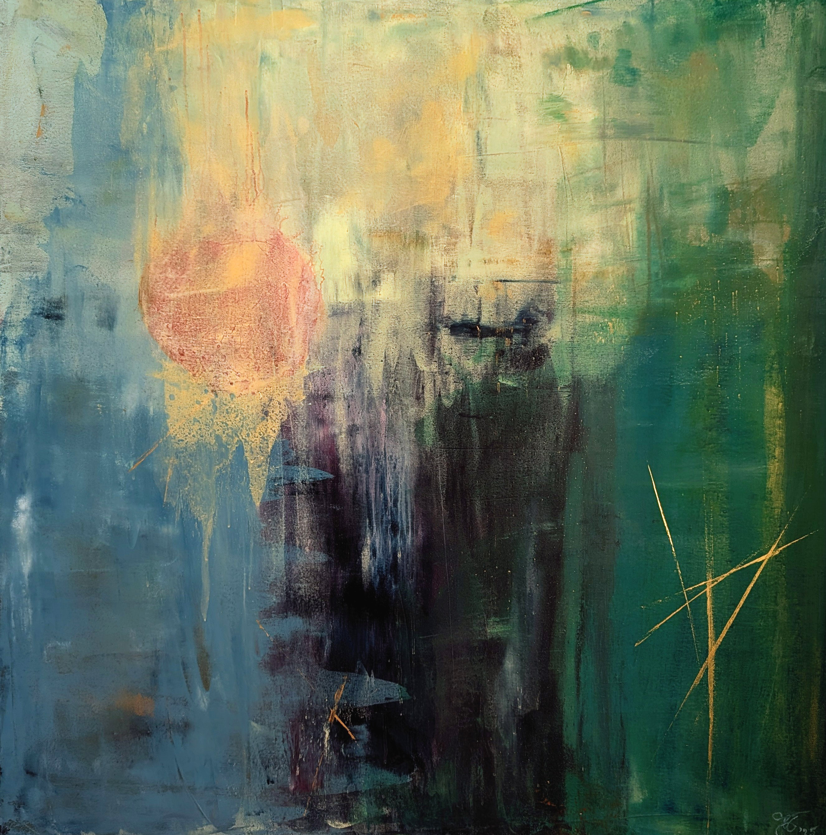 Blue Spirit, 100 × 100 cm
